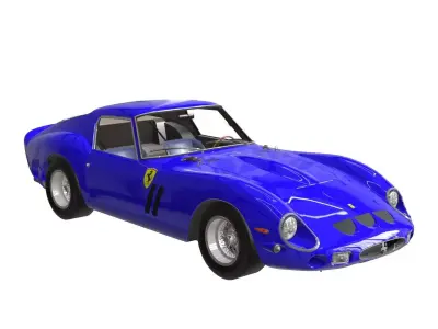 1962 Ferrari 250 GTO 3D Model - High-Quality Classic Racing Car Low-poly 3D model