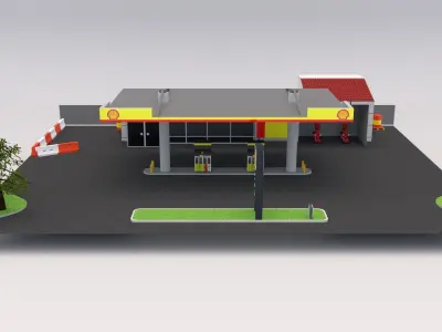 Shell Gas Station 3D model