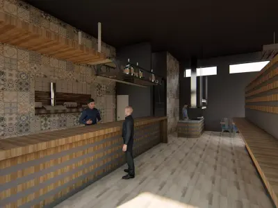 Restaurant und Cafe Design 3D model