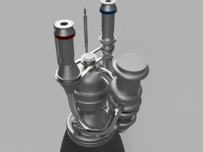 BE4 Rocket engine simplified model 3D model