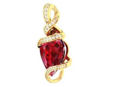 Luxury Heart Shape Diamond Pendant for Women 247 3D print model