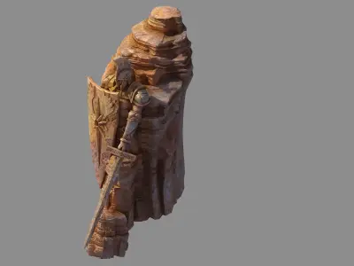 Stone Blood Festival Canyon - Entrance Statue 02 3D model