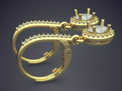 Luxury Earrings Covered In Diamonds CAD 3995 3D print model