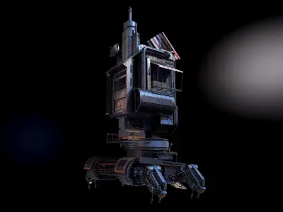 Steampunk building 3D model