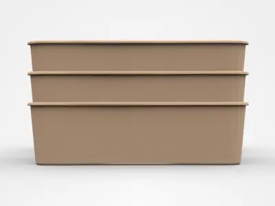 Industrial Plastic Containers On Top Of Each Other 3D model