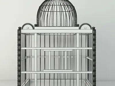 Green Decorative Cage by ZARA HOME 3D model