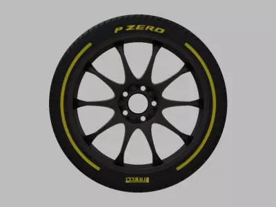 Miniature Enkei 10 Rim and Tire - 3d Print - No Textures 3D print model