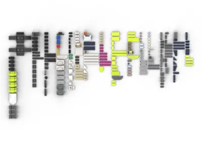 PixelBricks3D - LEGO Police Car and Muscle Car Chase  3D print model