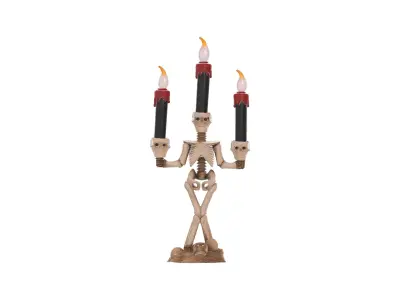 Skeleton Candle Holder Halloween Spooky Skeleton Candelabra  3D print model