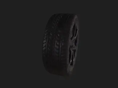 Tire with rims Low-poly 3D model