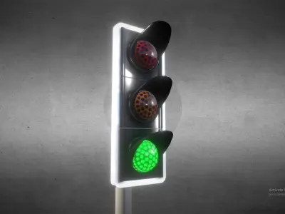 Traffic Light 3D Model Free low-poly 3D model