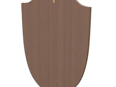 Brass Shield Mirror with Beaded Fillet 3D model