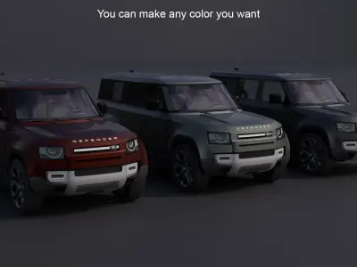 Land Rover Defender 130 Low-poly 3D model