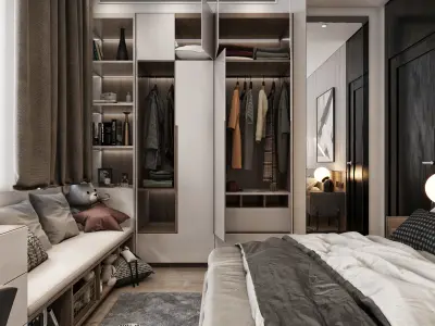 Cozy Bedroom interior scene 3D model 3D model