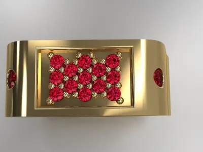 Size 9 Mens Diamond Ring Platinum Gold Luxury Jewelry 3D print model