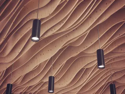 Parametric wood Hall ceiling Light 3D model
