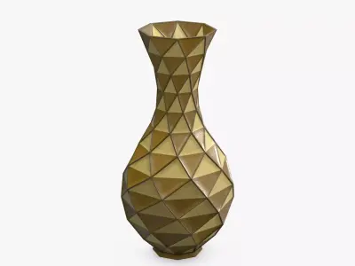 Decorative Rhomboid Vase Low-poly 3D model