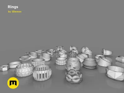 Geometric rings  3D print model