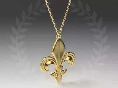 Fleur de Lis singe top holder 3D print model