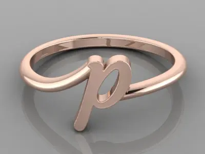 Alphabet Ring  P 3D print model