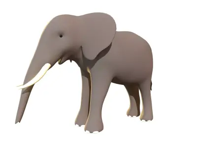 Elephant - Stylized Low-poly 3D model