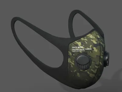 Gas mask protection futuristic fabric safety  Low-poly 3D model