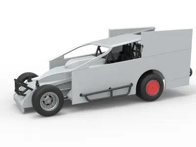 Northeast Outlaw Dirt Modified stock car Scale 1 to 25 3D print model