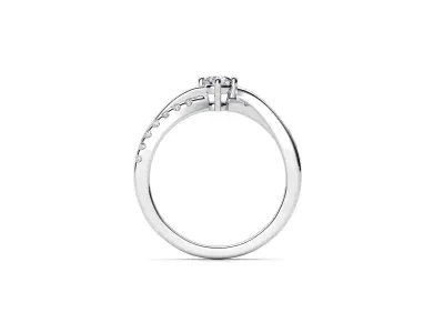 ZDR073 diamond engagement ring gold 3D print model
