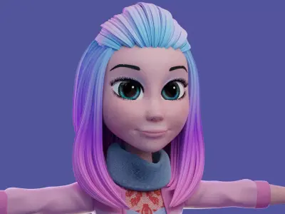 Cartoon Girl- READY TO RIG 3D model