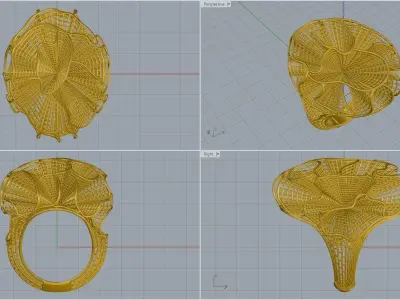 woman ring 3D print model 13