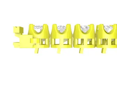 A7955 Luxury Diamond Tennis Bracelet with Lock 3D Model 3D print model