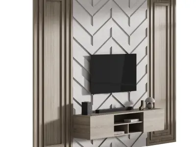 Modern TV Wall 038 3D model