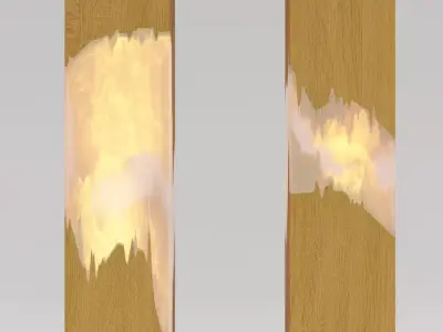 Epoxy Wood Fairylight  Columns 3D model