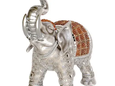 Elephant silver figurine 3D model