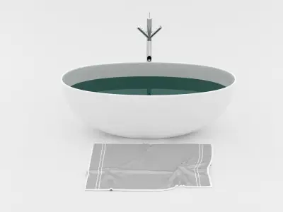 Modern Bathtub Setup 3D model
