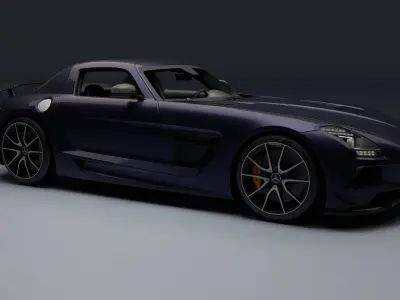 Mercedes-Benz SLS Black Series Low-poly 3D model