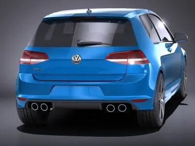 Volkswagen Golf VII R 2014 VRAY 3D model