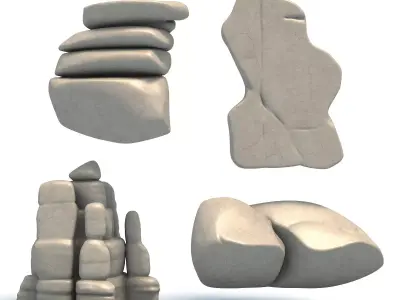 Rock Pack 4 Stone Models for Printing Vol1 3D print model