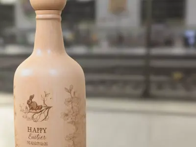 Engraved Wooden Easter Low-poly 3D model