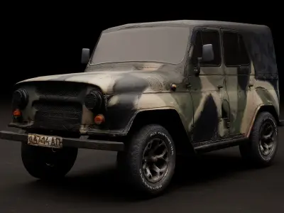 UAZ-469 low poly Low-poly 3D model