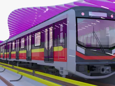 Warsaw metro station III 3D model