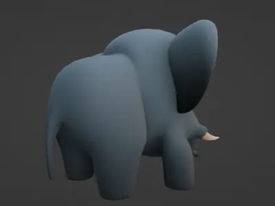 Cartoon Elephant Not Rigged 3D model