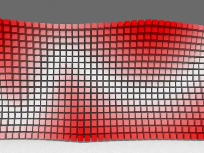 Parametric Red and White Colored Wall Decoration 3D model