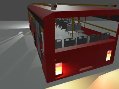 BUS AND BUS STATION 3D model
