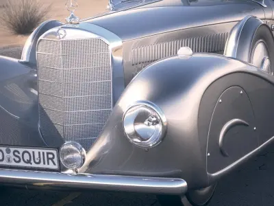 Mercedes 500K Erdmann Rossi 1936 desert studio 3D model