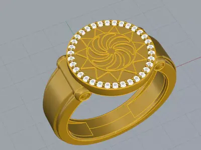Jewelry Mens Ring Gold 3D print model