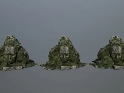 Mountain  face Low-poly 3D model