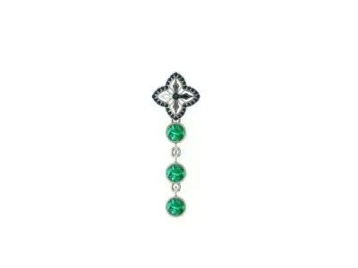 Earring emerald and diamond drop Free 3D model