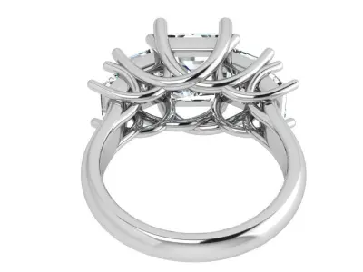 3 Stone Emerald Diamond Ring 4322 3D print model