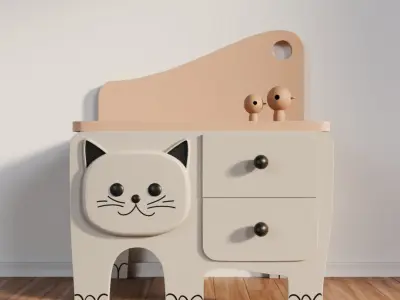 Child cat furniture 3D model